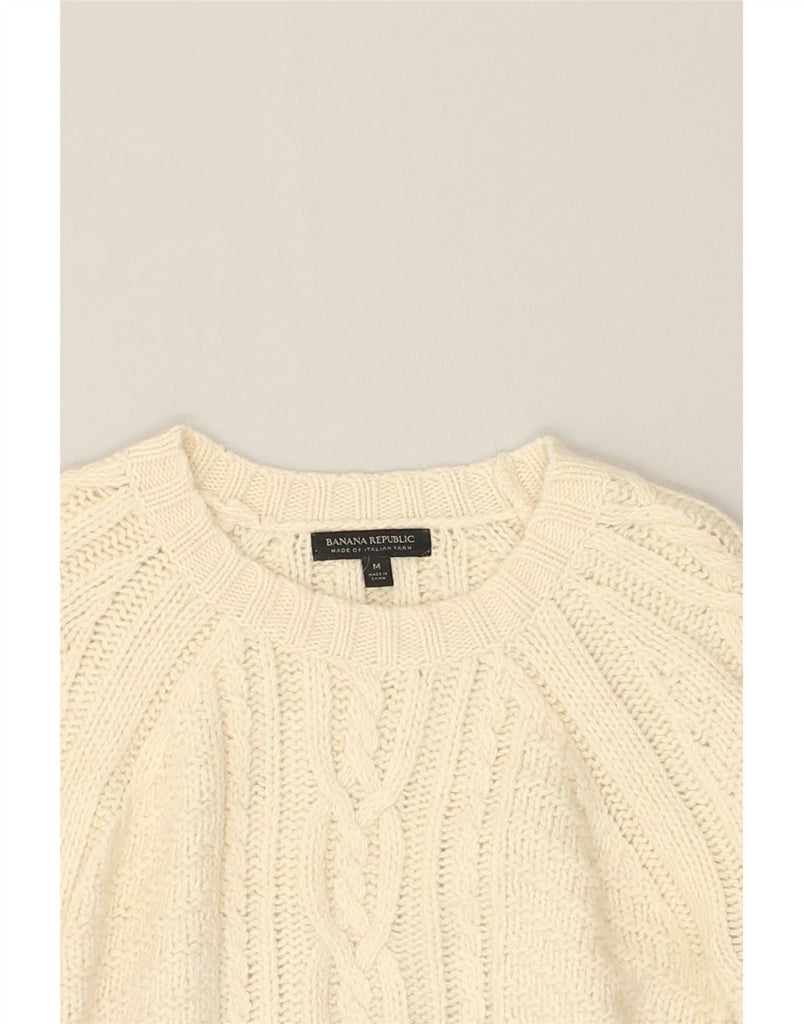 BANANA REPUBLIC Womens Crew Neck Jumper Sweater UK 12 Medium Beige Acrylic | Vintage Banana Republic | Thrift | Second-Hand Banana Republic | Used Clothing | Messina Hembry 