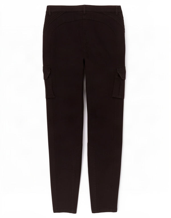 Zara Womens Slim Cargo Trousers EU 40 Medium W30 L30 Black Cotton