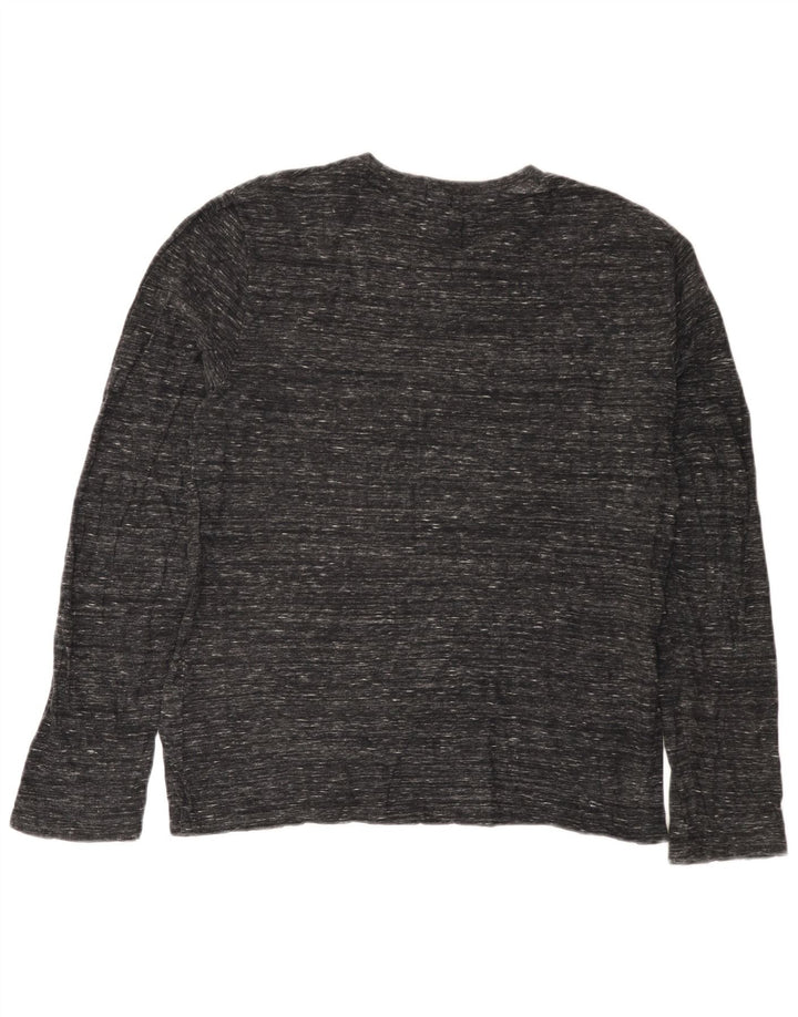 Superdry Mens Top Long Sleeve Large Grey Flecked Cotton