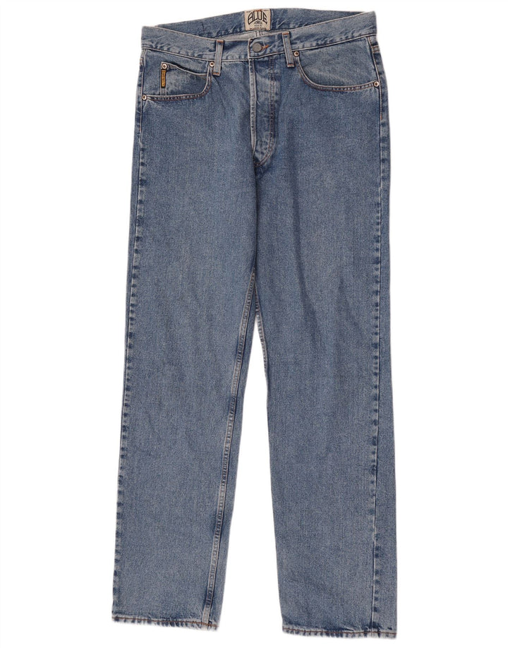 Armani Mens Straight Jeans W36 L34 Blue Cotton