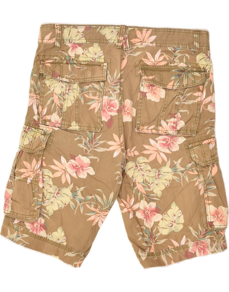 MAUI AND SONS Womens Cargo Shorts IT 46 Large W31 Beige Floral Cotton | Vintage Maui and Sons | Thrift | Second-Hand Maui and Sons | Used Clothing | Messina Hembry 