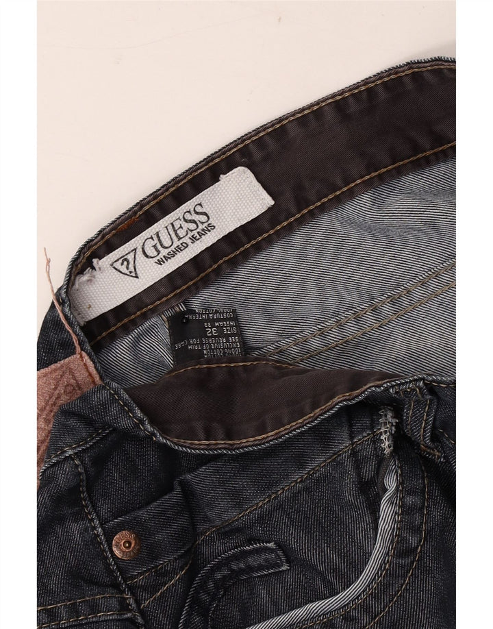 Guess Mens Straight Jeans W32 L32 Navy Blue Cotton