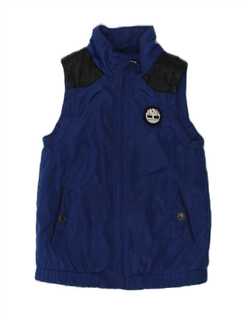 TIMBERLAND Boys Graphic Padded Gilet 5-6 Years Navy Blue Colourblock | Vintage Timberland | Thrift | Second-Hand Timberland | Used Clothing | Messina Hembry 