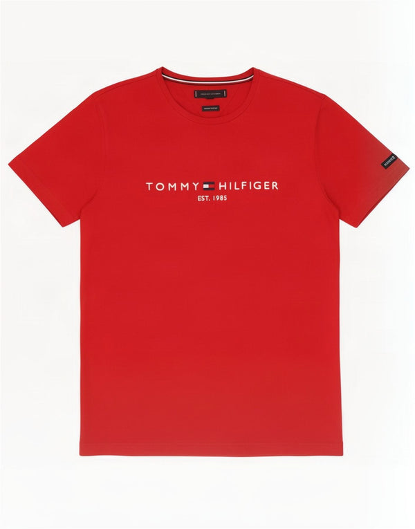 Tommy Hilfiger Mens Graphic T-Shirt Top Large Red Cotton
