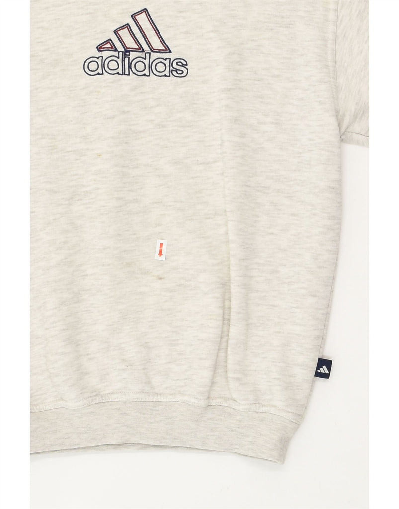 ADIDAS Boys Graphic Sweatshirt Jumper  9-10 Years Grey Cotton | Vintage Adidas | Thrift | Second-Hand Adidas | Used Clothing | Messina Hembry 