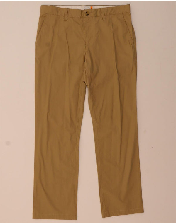 Timberland Mens Straight Chino Trousers W32 L30 Beige Cotton