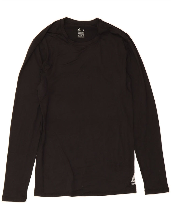 REEBOK Womens Top Long Sleeve UK 10 Small Black Polyester Vintage Reebok and Second-Hand Reebok from Messina Hembry 