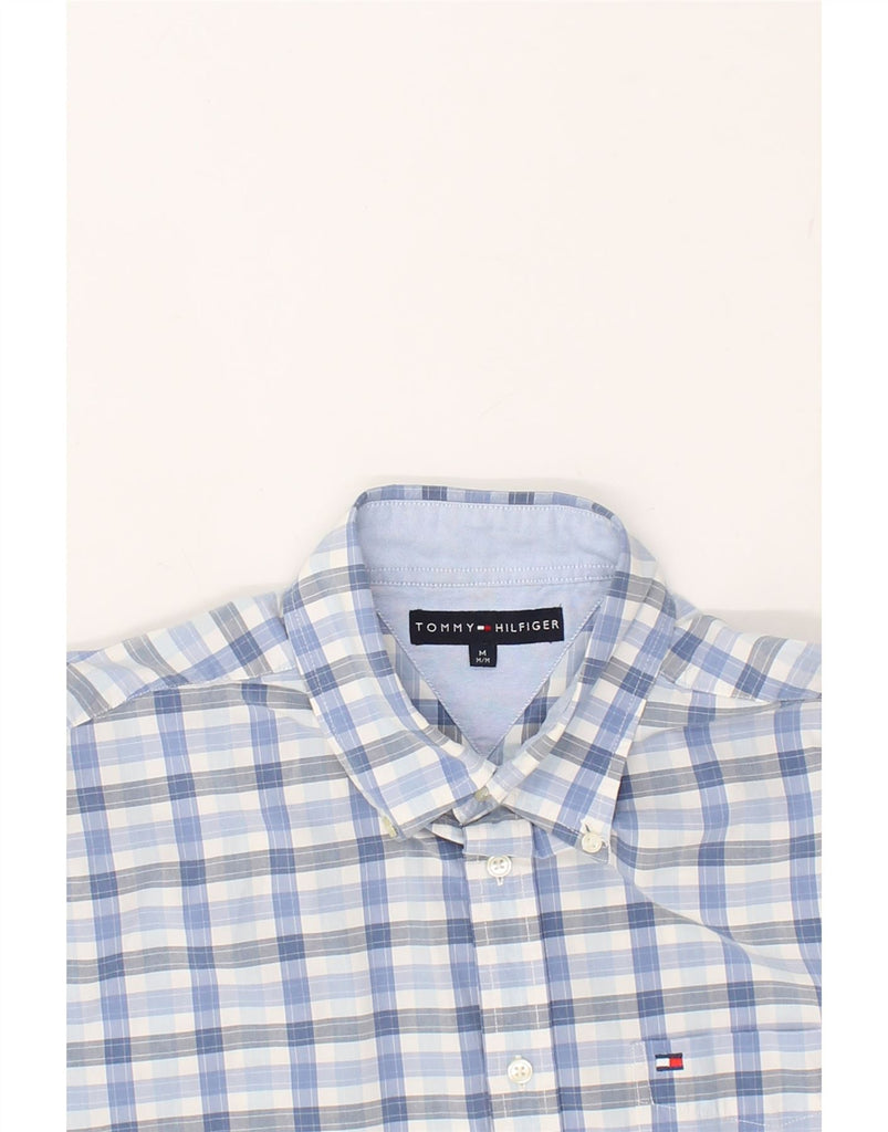 TOMMY HILFIGER Mens Shirt Medium Blue Check Cotton | Vintage Tommy Hilfiger | Thrift | Second-Hand Tommy Hilfiger | Used Clothing | Messina Hembry 