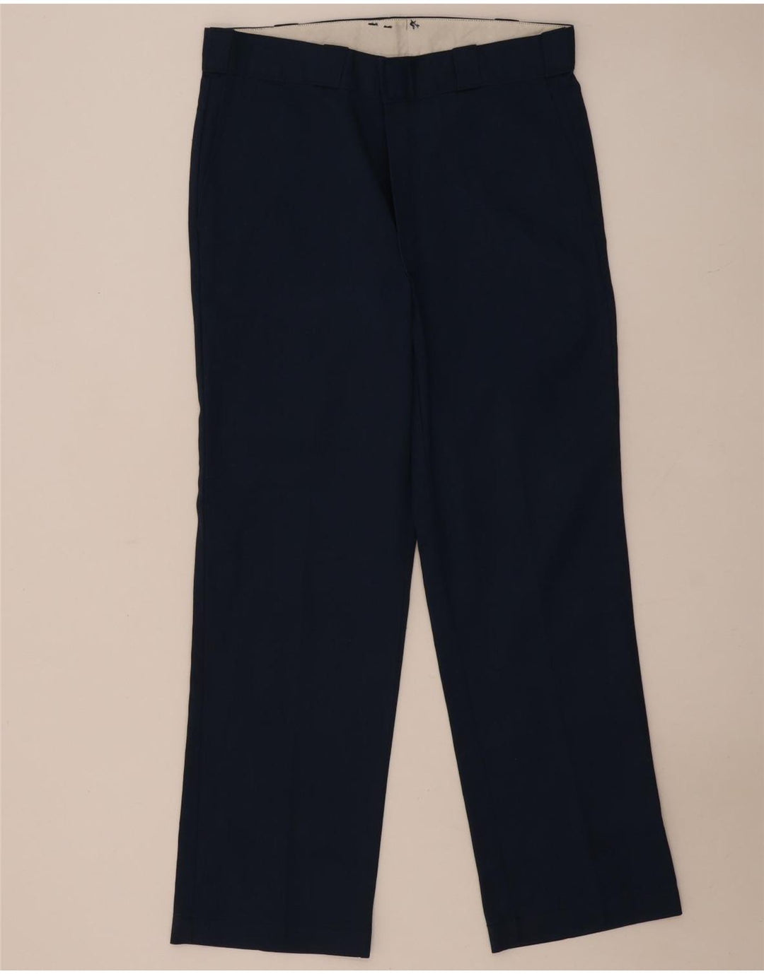 Dickies Mens Straight Chino Trousers W34 L31 Navy Blue Polyester