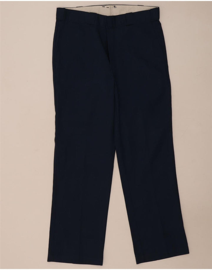 Dickies Mens Straight Chino Trousers W34 L31 Navy Blue Polyester