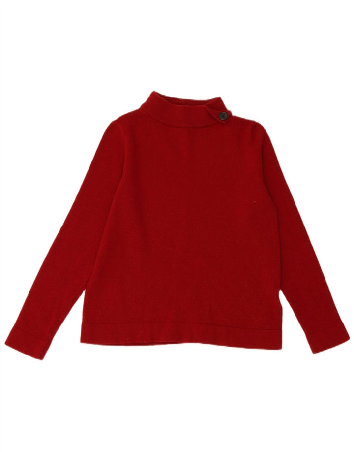 HOBBS Womens Turtle Neck Jumper Sweater UK 12 Medium Red Wool