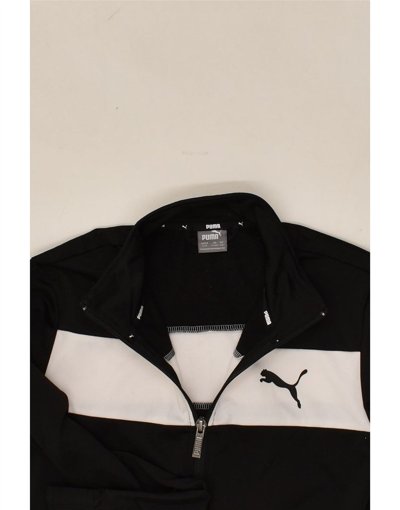 PUMA Boys Tracksuit Top Jacket 11-12 Years Black Colourblock Polyester | Vintage Puma | Thrift | Second-Hand Puma | Used Clothing | Messina Hembry 