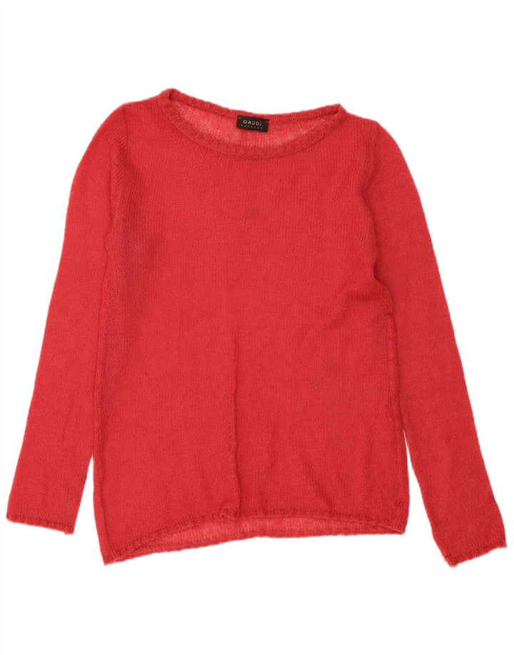Gaudi Womens Boat Neck Jumper Sweater UK 14 Medium Red
