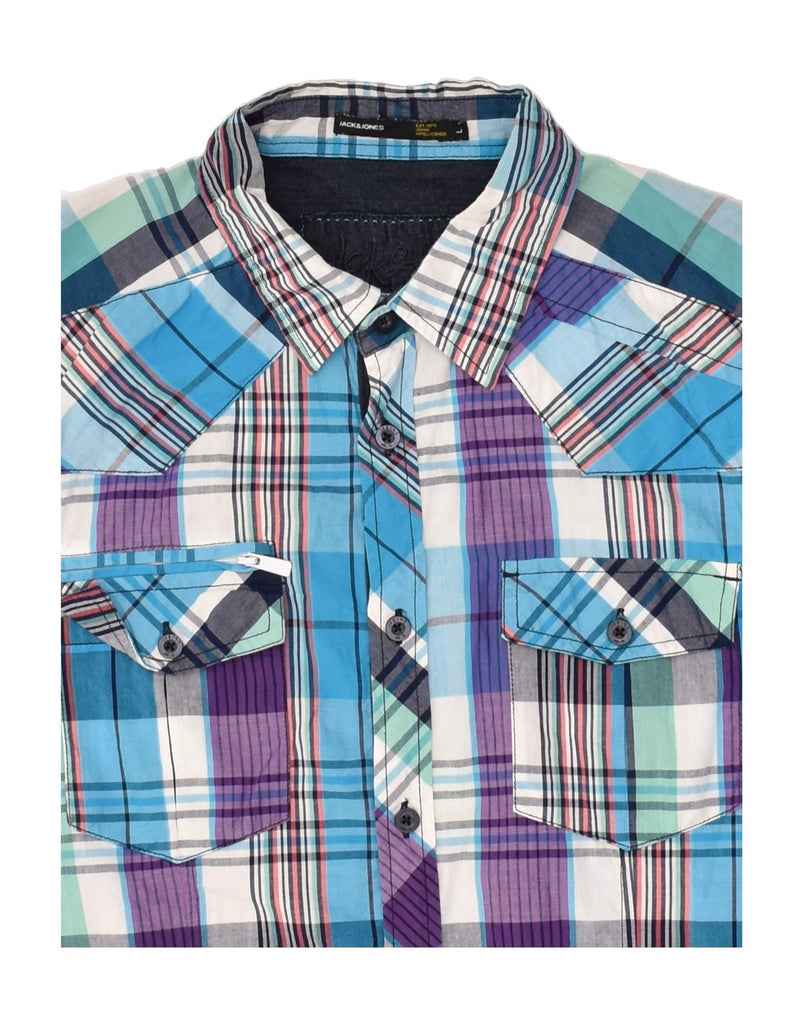 JACK & JONES Mens Short Sleeve Shirt Large Multicoloured Check Cotton | Vintage Jack & Jones | Thrift | Second-Hand Jack & Jones | Used Clothing | Messina Hembry 