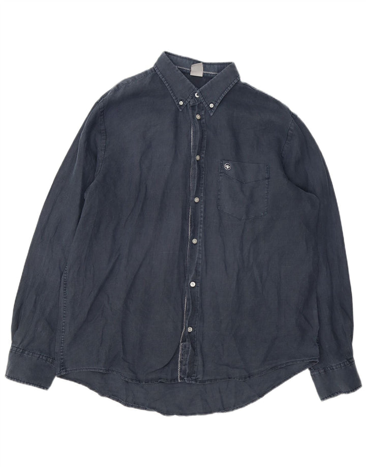 Murphy & Nye Mens Sailmakers Shirt 2XL Navy Blue Linen