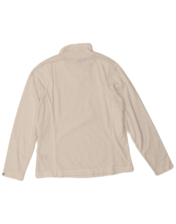Columbia Womens Zip Neck Fleece Jumper UK 10 Small White Polyester