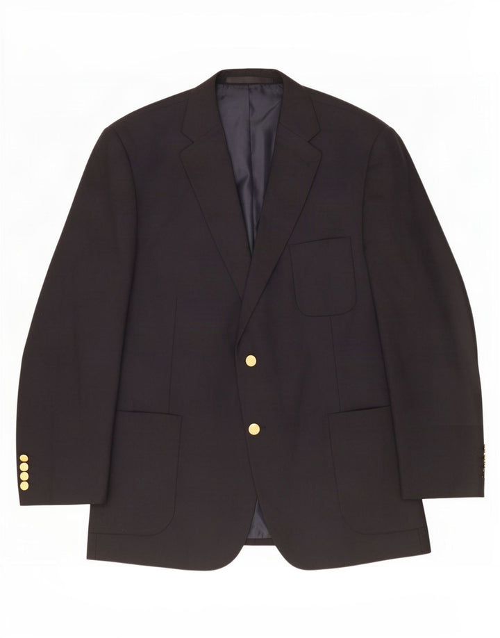 Marks & Spencer Mens 2 Button Blazer Jacket Size 44 XL Black Viscose