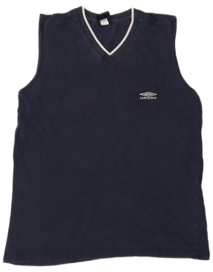 Umbro Mens Vest Top Medium Navy Blue Cotton