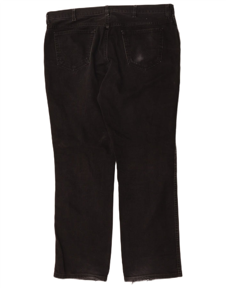 Wrangler Mens Texas Straight Jeans W42 L34 Black Cotton
