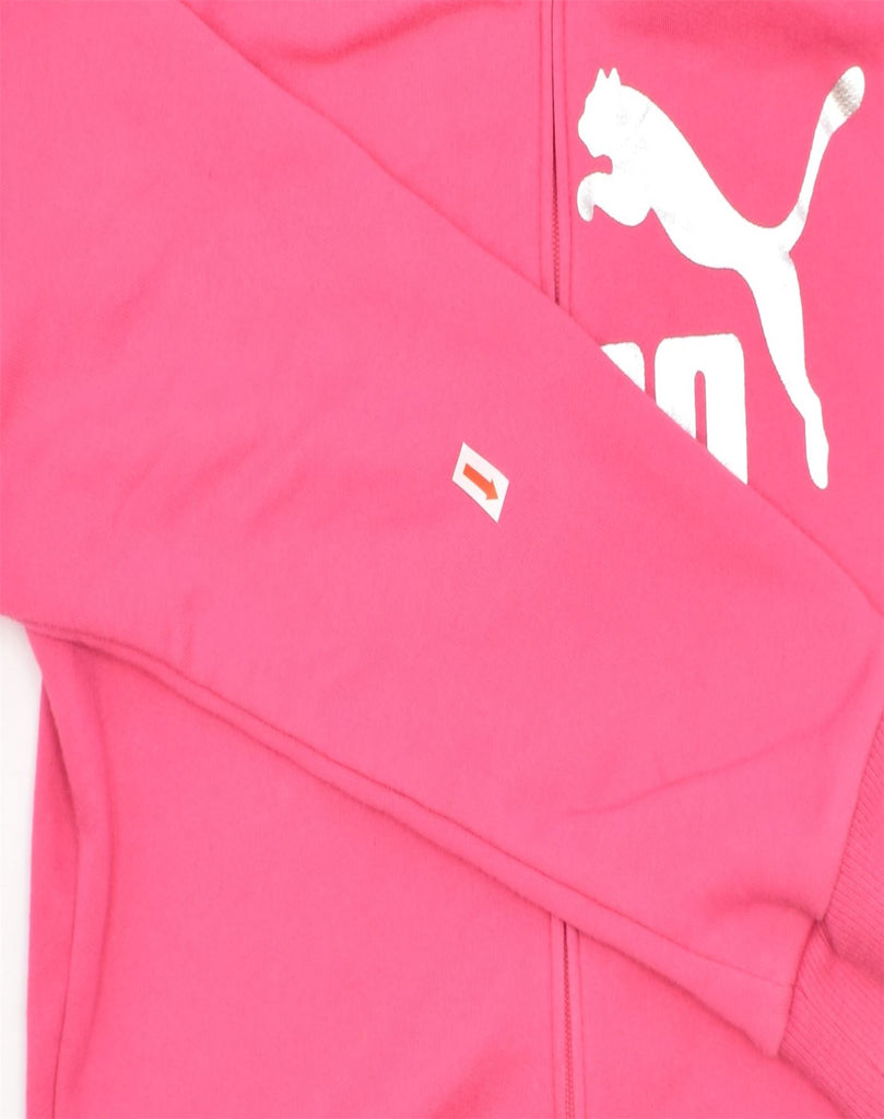 PUMA Girls Graphic Zip Hoodie Sweater 15-16 Years Pink | Vintage | Thrift | Second-Hand | Used Clothing | Messina Hembry 