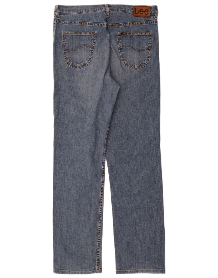 Lee Mens Brooklyn Straight Jeans W36 L36 Blue Cotton