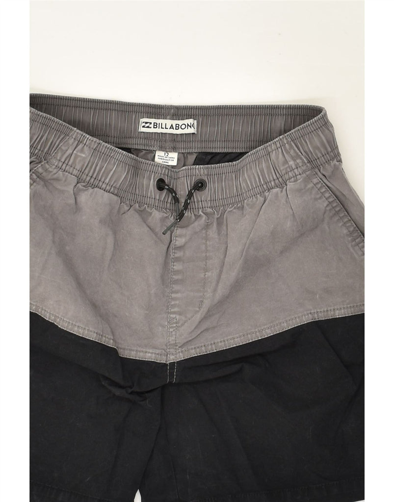 BILLABONG Boys Sport Shorts 11-12 Years Black Colourblock Cotton | Vintage Billabong | Thrift | Second-Hand Billabong | Used Clothing | Messina Hembry 