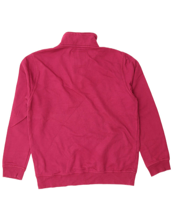 Crew Clothing Mens Zip Neck Sweatshirt Jumper Large Pink Cotton