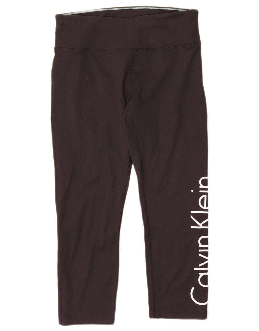 Calvin Klein Womens Graphic Leggings UK 10 Small Black Nylon