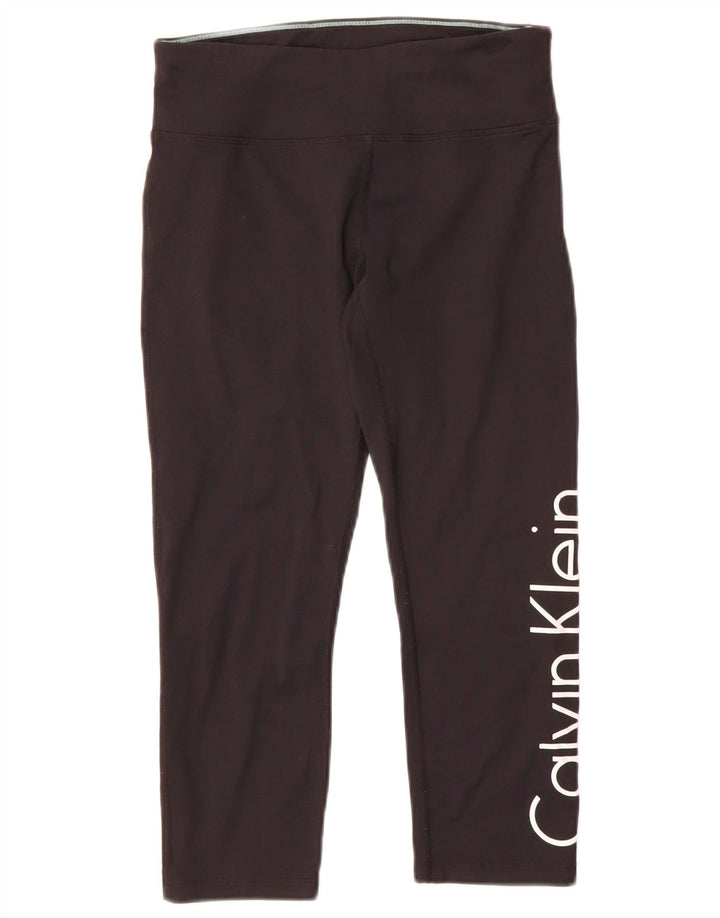 Calvin Klein Womens Graphic Leggings UK 10 Small Black Nylon