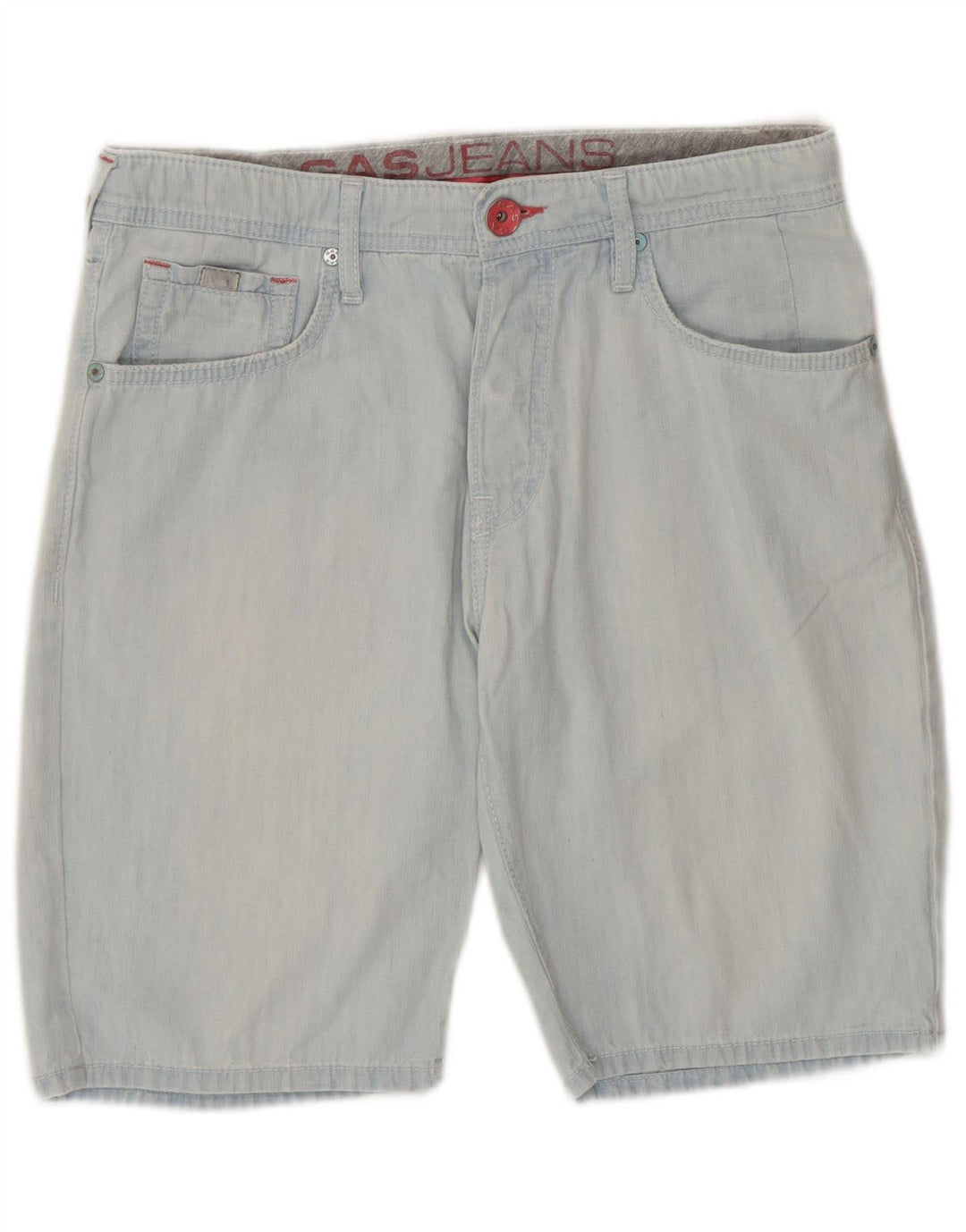 Gas Mens Denim Shorts W29 Medium Blue Cotton