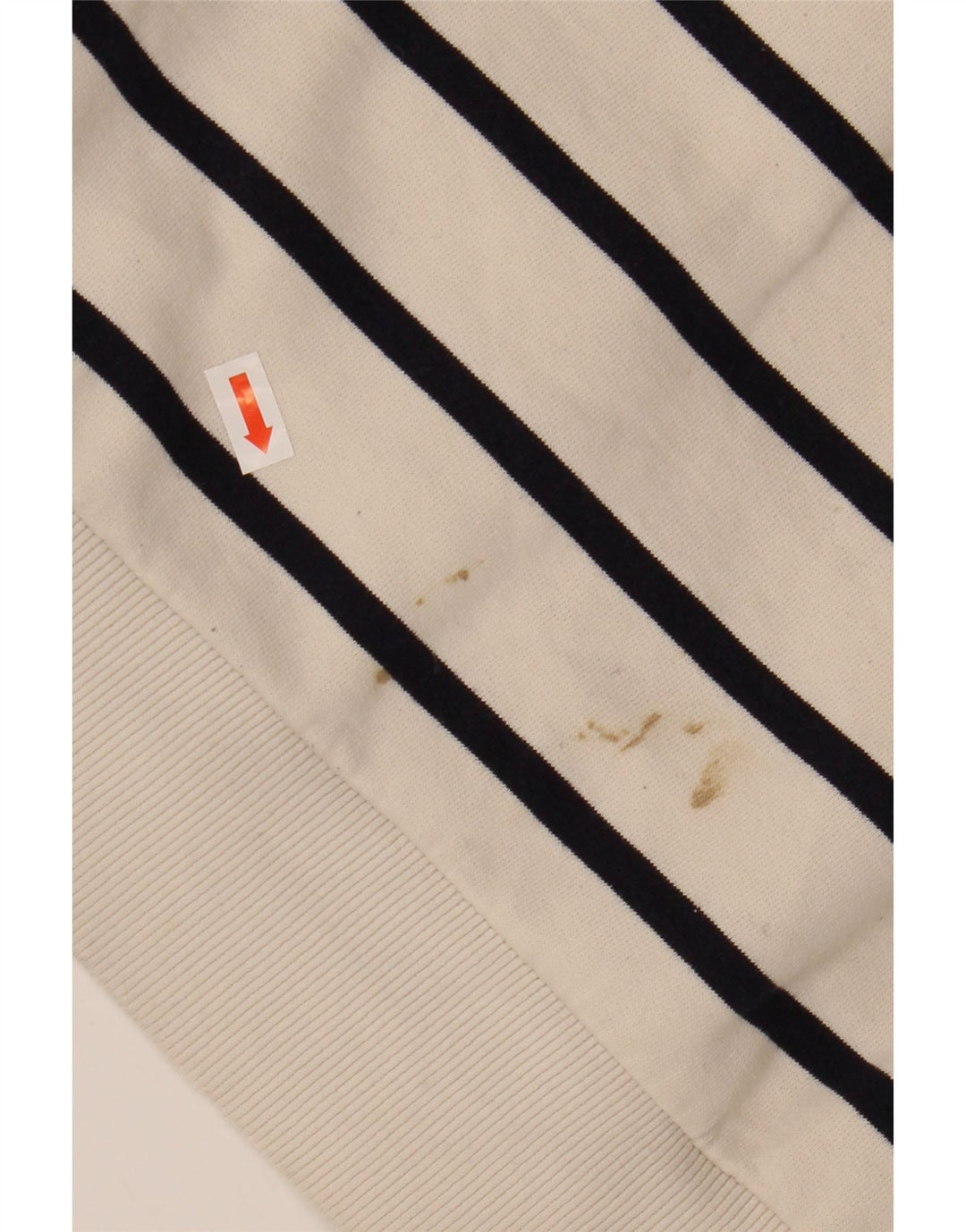 ZARA Womens Crop Sweatshirt Jumper UK 16 Large White Striped Cotton