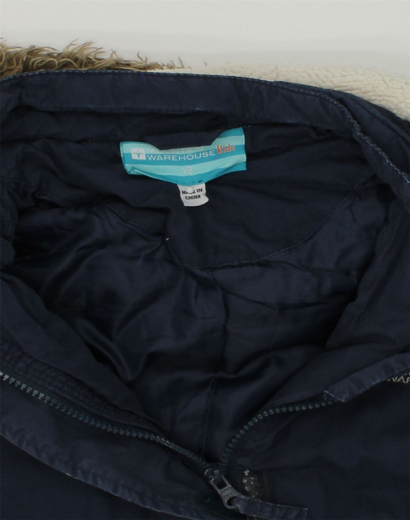 MOUNTAIN WAREHOUSE Girls Hooded Parka Jacket 12-13 Years Navy Blue Cotton | Vintage Mountain Warehouse | Thrift | Second-Hand Mountain Warehouse | Used Clothing | Messina Hembry 