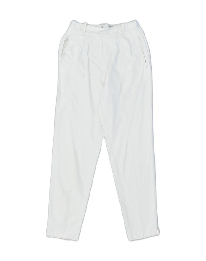 VINTAGE Womens High Waist Casual Trousers IT 44 Medium W26 L29 White | Vintage | Thrift | Second-Hand | Used Clothing | Messina Hembry 