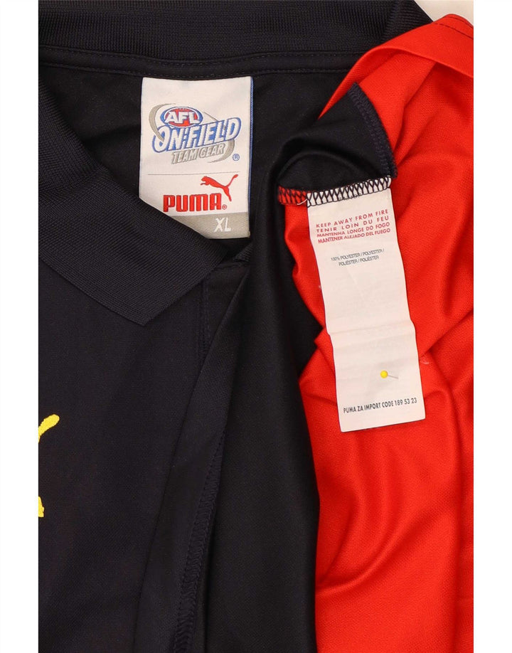 Puma Mens Polo Shirt XL Navy Blue Colourblock Polyester