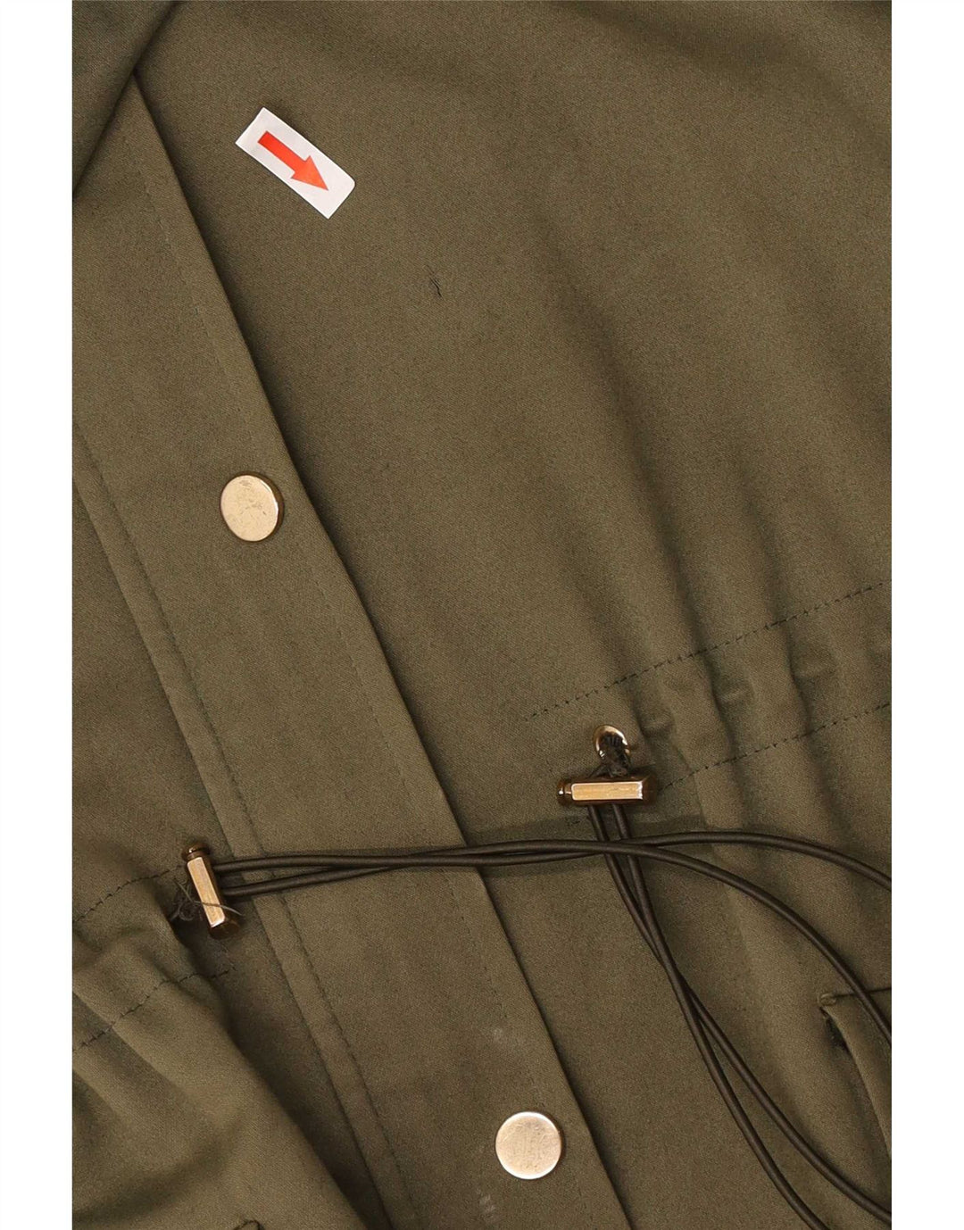 Reiss Womens Hooded Oversized Parka Jacket UK 8 Small Khaki Cotton