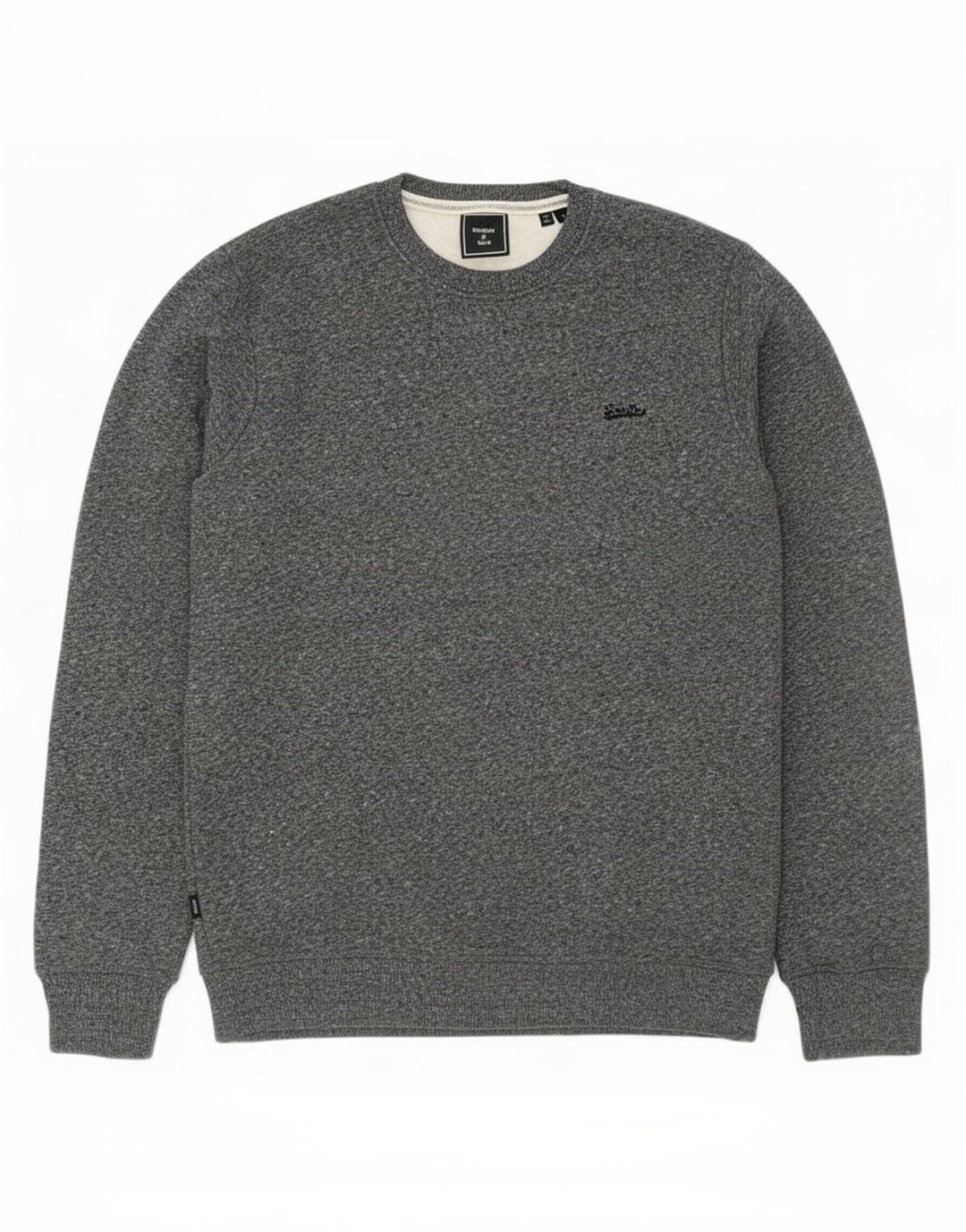 Superdry Mens Sweatshirt Jumper Large Grey Flecked Cotton