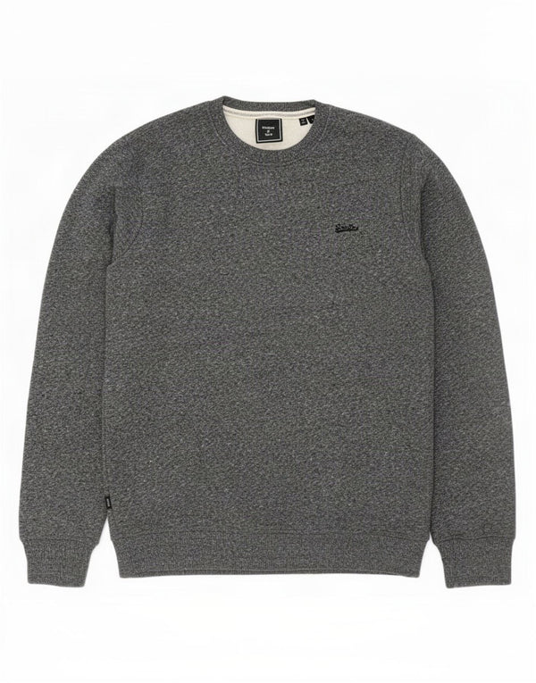 Superdry Mens Sweatshirt Jumper Large Grey Flecked Cotton