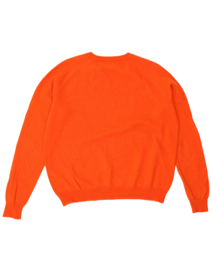 Zara Mens Crew Neck Jumper Sweater Small Orange Wool