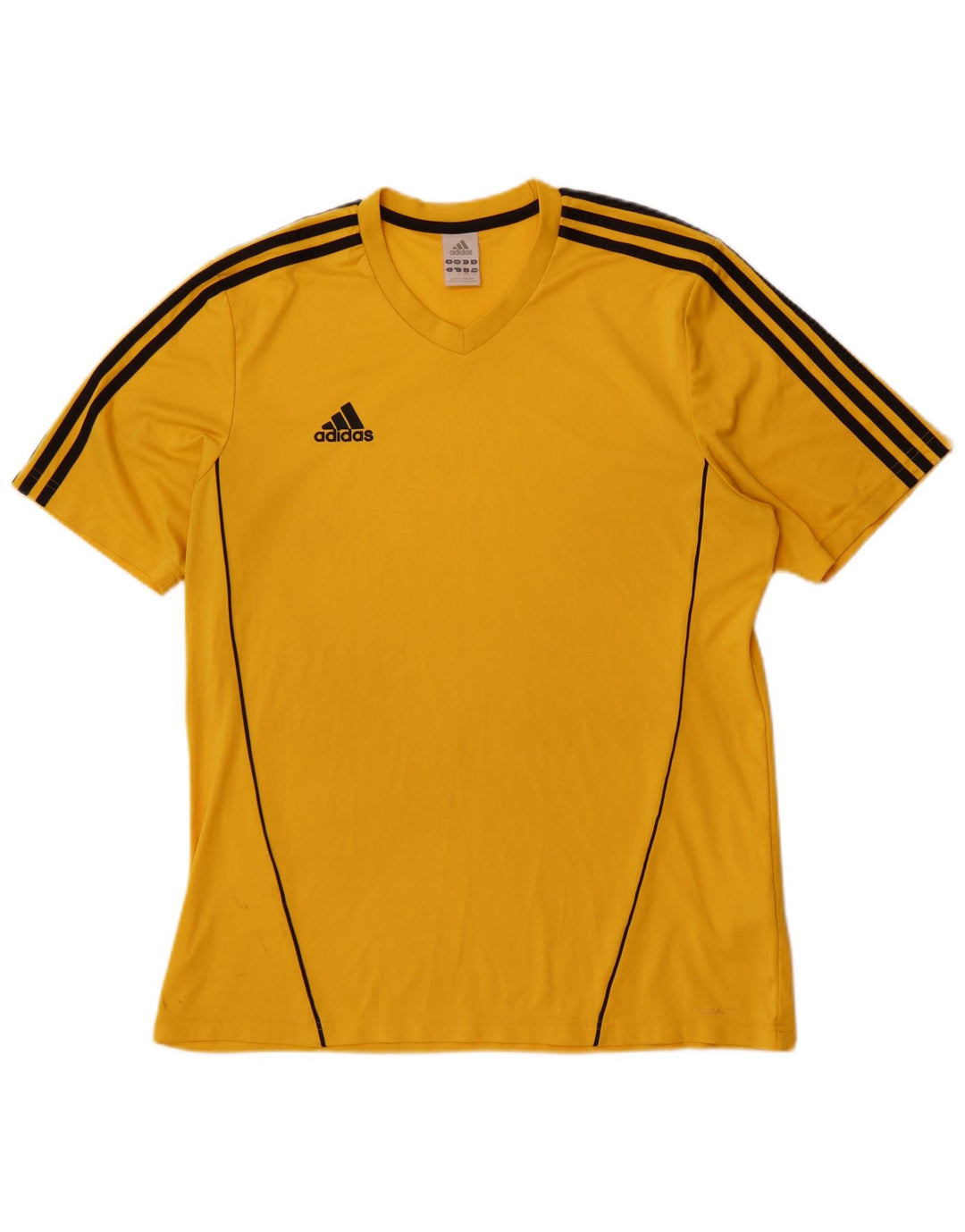Adidas Mens T-Shirt Top Large Yellow Polyester