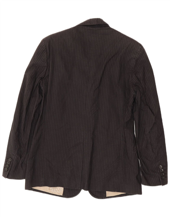 Just Cavalli Mens 3 Button Blazer Jacket IT 48 Medium Black Striped Cotton