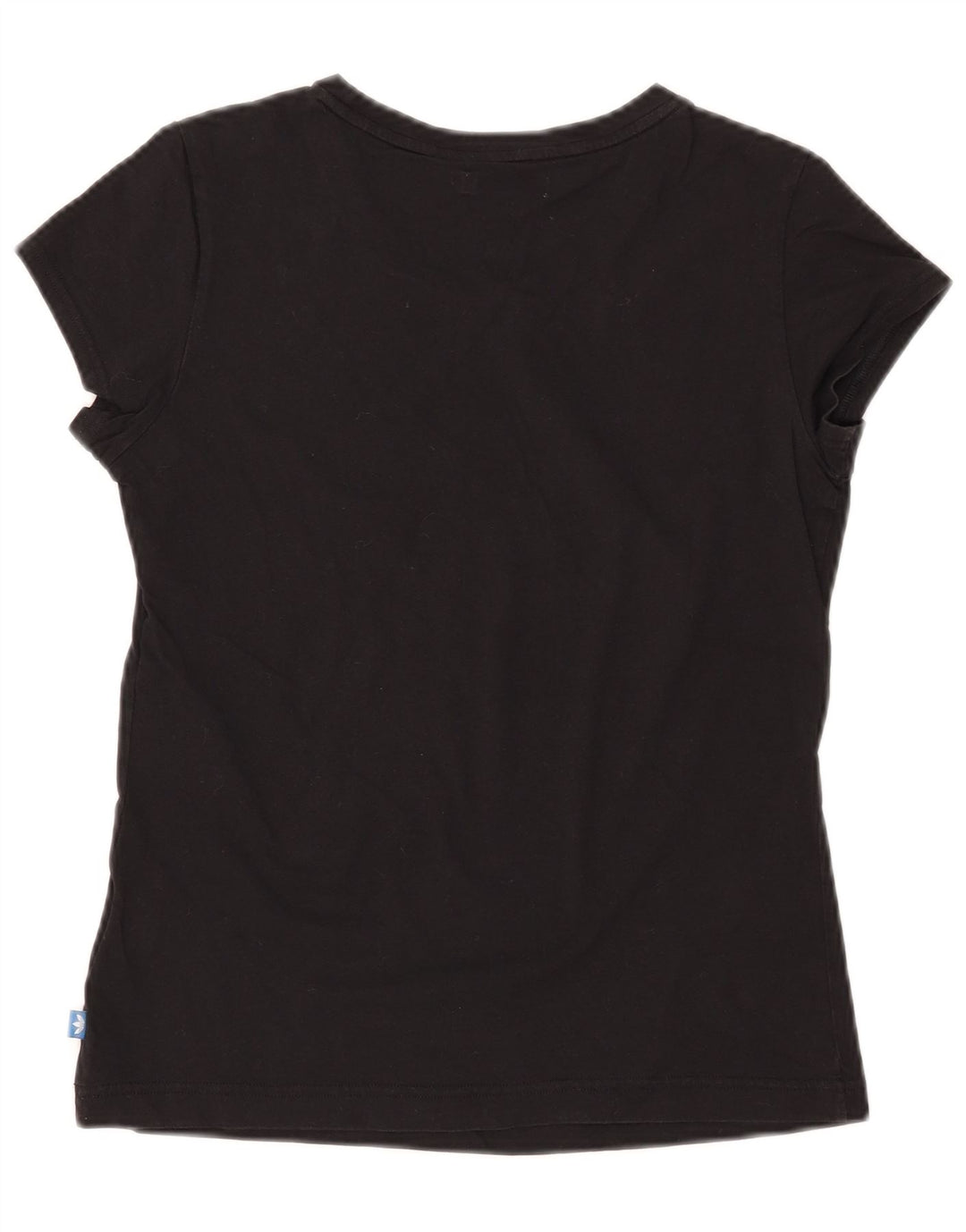 ADIDAS Womens Graphic T-Shirt Top IT 40 Small Black Cotton