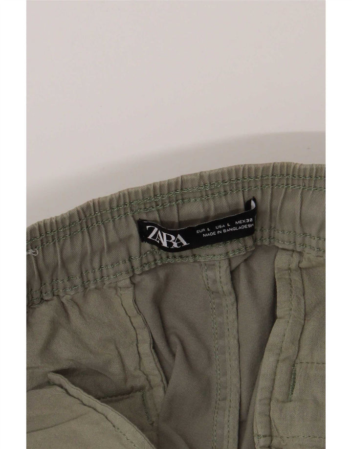 Zara Mens Chino Shorts Large W32 Khaki