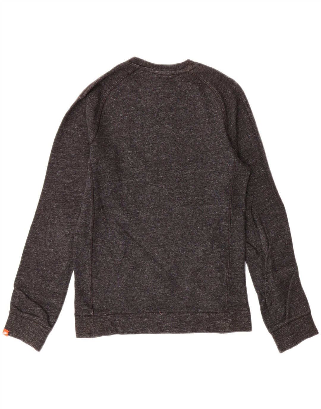 NIKE Womens Oversized Sweatshirt Jumper UK 6 XS Grey Flecked Cotton Vintage Nike and Second-Hand Nike from Messina Hembry 