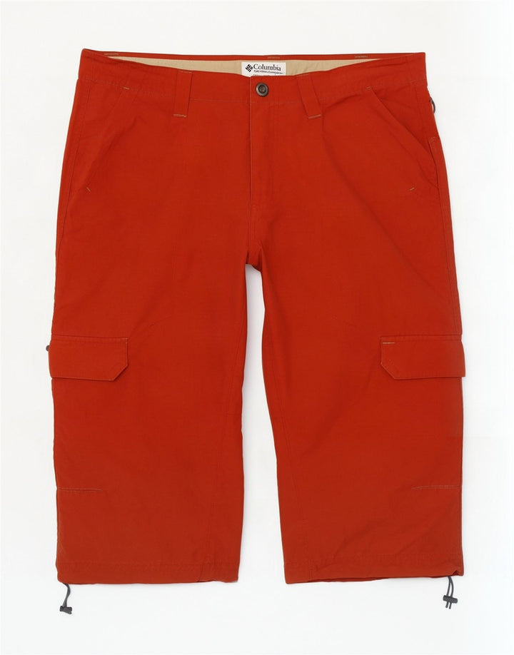Columbia Mens Cargo Shorts W34 Large Orange Cotton