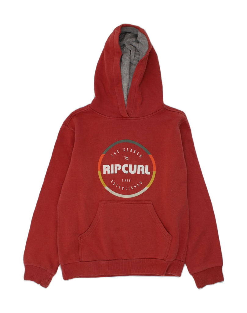 RIP CURL Boys Graphic Hoodie Jumper 11-12 Years Red Cotton | Vintage Rip Curl | Thrift | Second-Hand Rip Curl | Used Clothing | Messina Hembry 