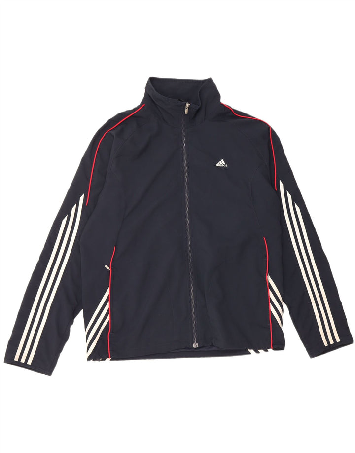 Adidas Mens Climalite Tracksuit Top Jacket Large Navy Blue Polyester