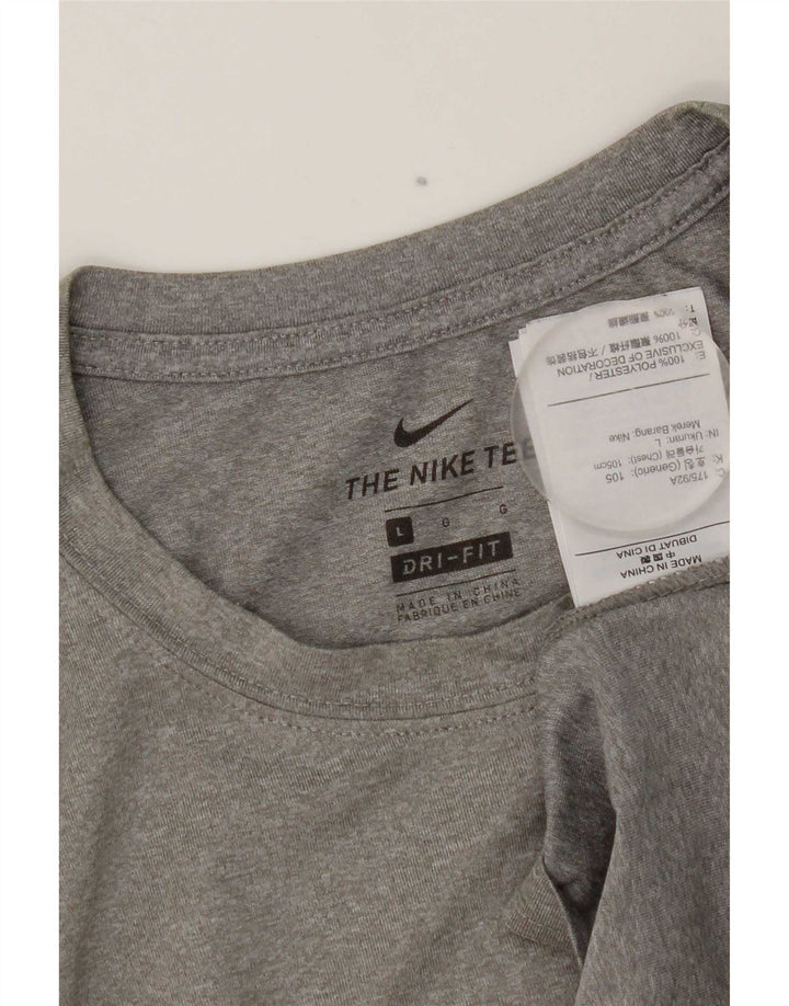 Nike Mens Dri Fit T-Shirt Top Large Grey Polyester