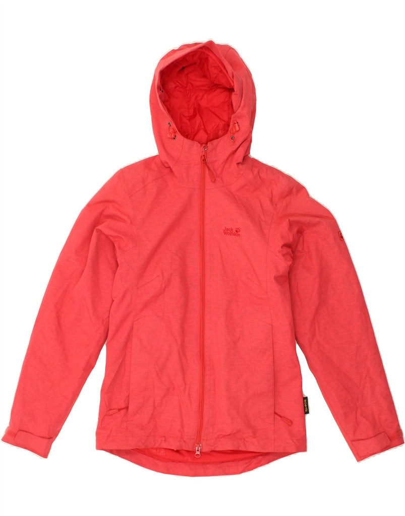 JACK WOLFSKIN Womens Hooded Windbreaker Jacket UK 6 XS  Pink Polyester | Vintage Jack Wolfskin | Thrift | Second-Hand Jack Wolfskin | Used Clothing | Messina Hembry 