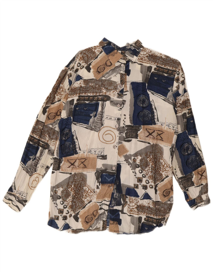 Vintage Womens Shirt EU 44 XL Multicoloured Patchwork Viscose