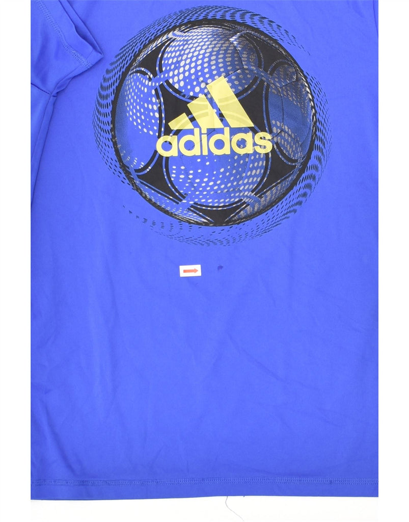 ADIDAS Boys Graphic T-Shirt Top 10-11 Years Medium  Blue Polyester | Vintage Adidas | Thrift | Second-Hand Adidas | Used Clothing | Messina Hembry 